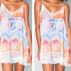 Salvation mountain print mini dress
